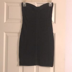 WOWCOUTURE Black Strapless Mini